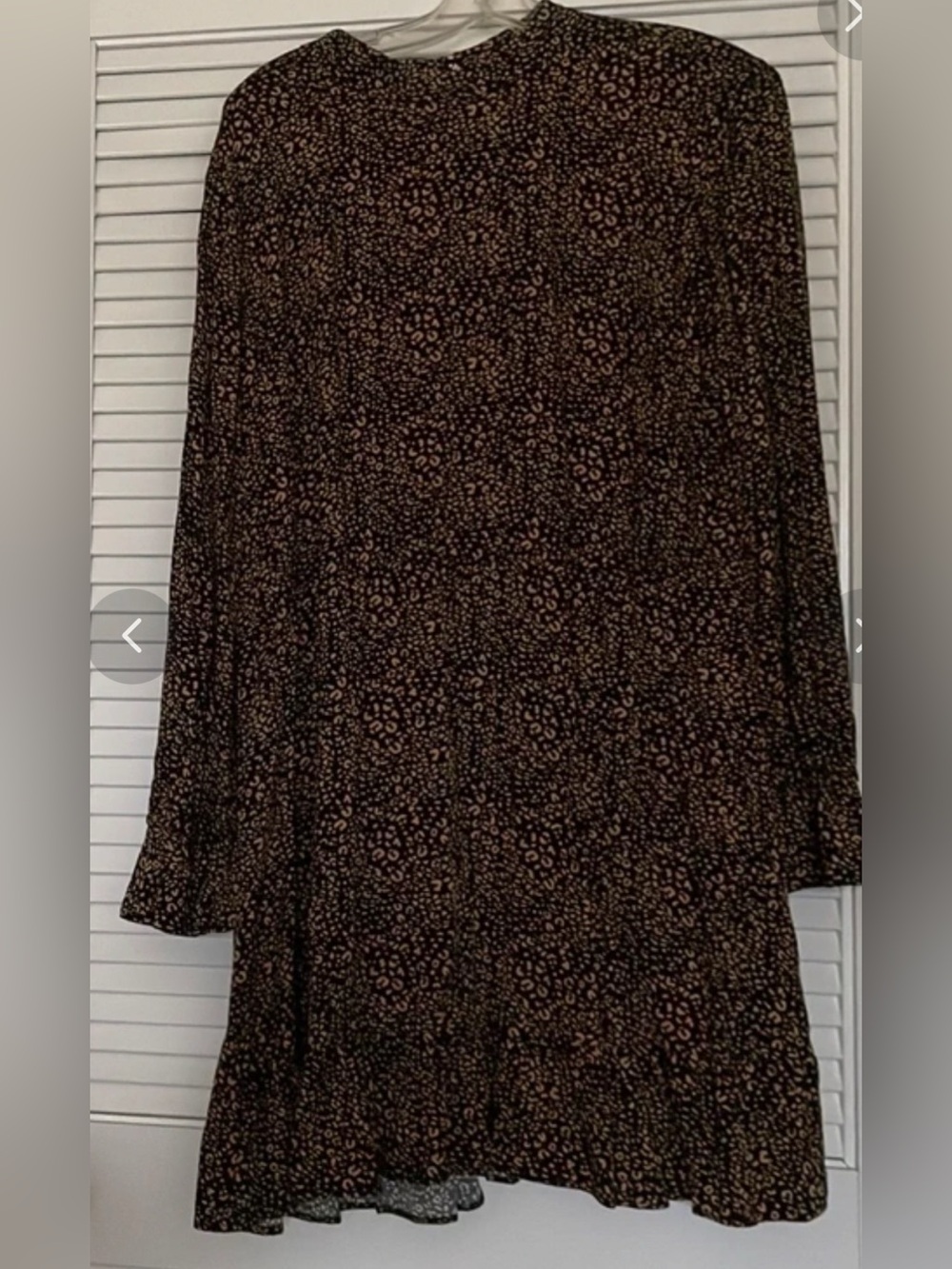XL Calico black print prairie dress ruffled